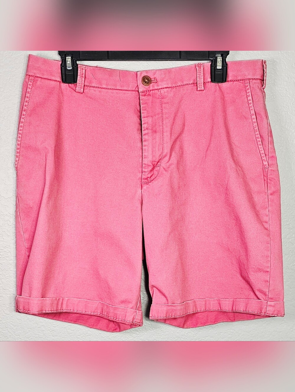 IZOD Saltwater Stretch Chino Shorts Pink 34x9.5 Men’s Casual Preppy Golf